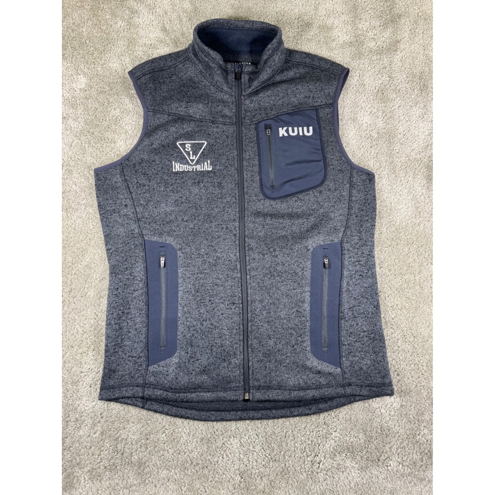 KUIU Base Camp Mens Large Sweater Fleece Full Zip Vest Gray SL Industrial Wyo